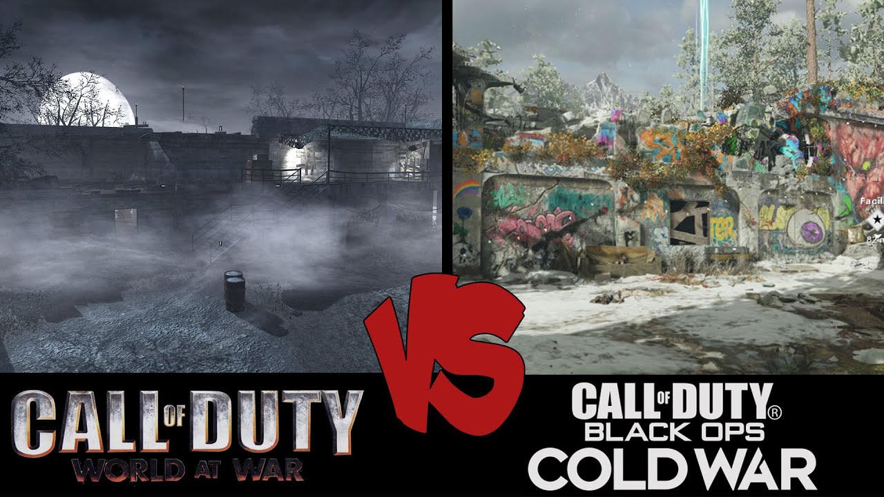 Nacht Der Untoten 08 Vs World At War Vs Cold War Zombies Comparison Call Of Duty Zombies Youtube