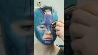 From Shaved Head to Latex Bald Cap: Karen Gillan's Journey as Nebula #shorts #nebula #marvel