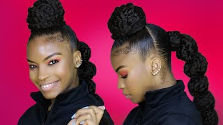 Hi guys!!i hope you enjoy this natural hair quick style on bubble
rubber band ponytail bun style. it was inspired by someone instagram
who used fo...