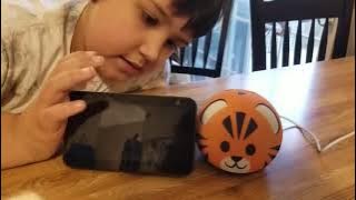 Review of the New Echo Dot kids edition. With free year of kids freetime unlimited.@LuckyandDog