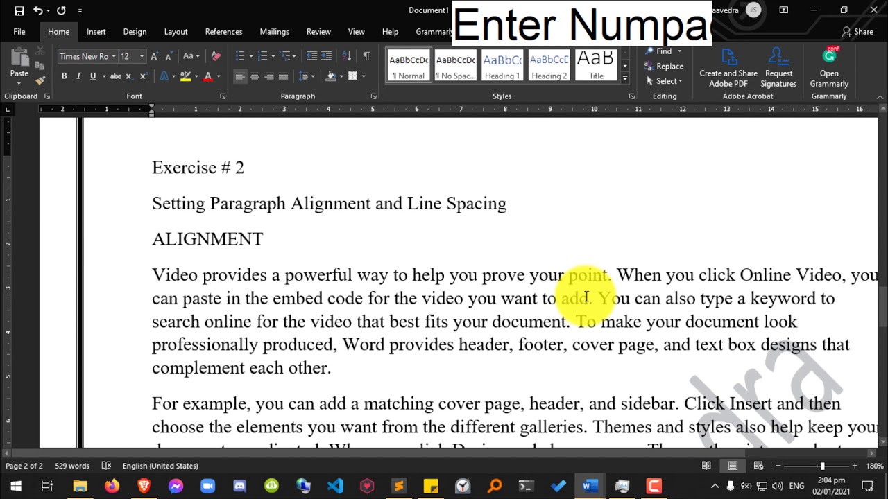 Microsoft Office Word Exercise 2 YouTube