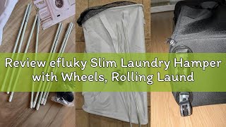 Review efluky Slim Laundry Hamper with Wheels, Rolling Laundry Basket for Clothes, Small Laundry Bas