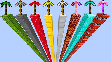 Which pickaxe is faster in Minecraft experiment