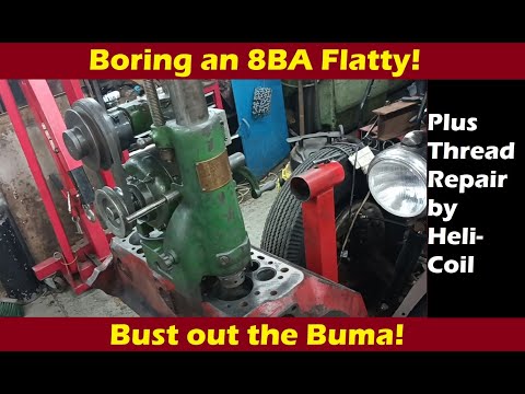 2238 Marts Garage: Time to Bore an 8BA Flathead! Vintage Buma Boring Action!