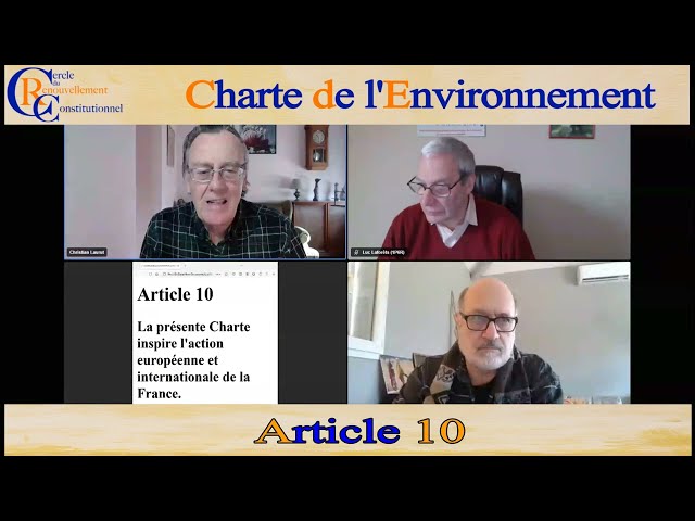 Critique de l'article 10 de la Charte de l'Environnement - Christian Laurut