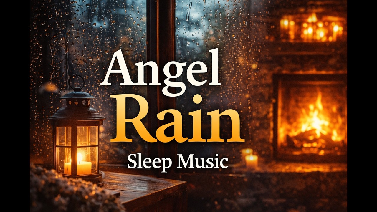 Rain on Window with Cozy Fireplace 🔥 Angelic Sleep Music for Deep Relaxation (2 Hours)