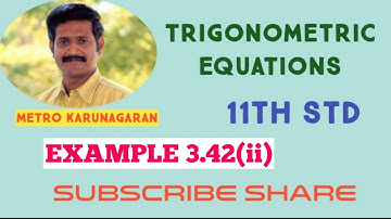 11th Std Maths Example 3.42(ii) Find the principal solution of sinA=-√3/2