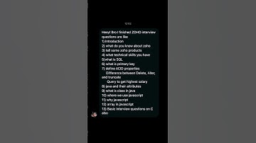 #zoho #interviewquestions #interview #zohojobs #ytshort #shortsfeed #shorts #short #trendingshorts