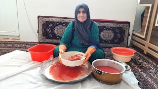 Making tomato paste at home/معجون طماطم محلي الصنع/درست کردن رب گوجه فرنگی در خانه/رب گوجه فرنگی