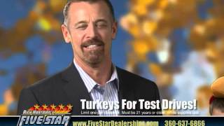 Five Star Dealerships Offers Turkeys for Test Drives!