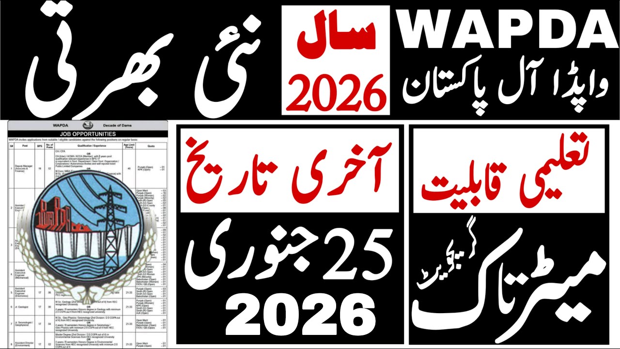 Wapda New Jobs 2026 Advertisment | Wapda Jobs | Technical Job Info 1.0