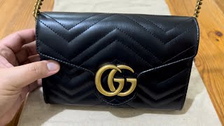GUCCI｜ (474575 DTD1T 1000) Gucci GG Marmont Matelasse Mini Bag Black 474575-DTD1T-1000