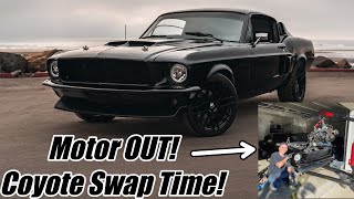 Finally Coyote Swapping My 1968 Mustang Fastback! Part 1: Pulling Motor