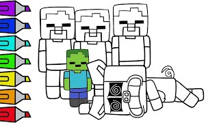 MINECRAFT PickyPiggy  Coloring pages/ How to Color MINECRAFT POPPY PLAYTIME 3