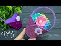 Amazing the simple way to create stunning glitter basket of flowers