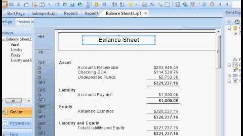 Balance Sheet in Crystal Reports | Adding Balance Sheet Title & Date | ReportingGuru