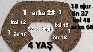 4 Yaş Roba Kolay Roba Yelek Hırka Kız Cocuk Yeleği Örgü