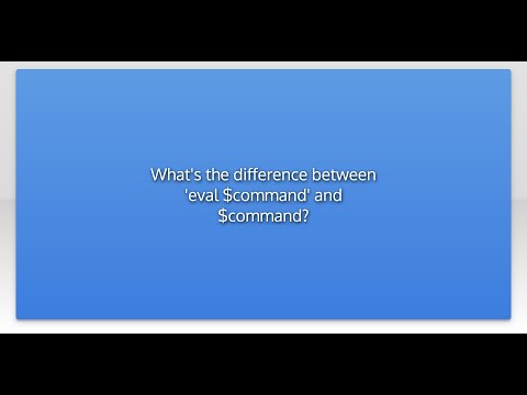 What's the difference between 'eval $command' and $command?