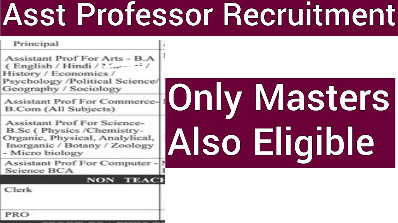 68 POSTS I LECTURER / ASSISTANT PROFESSOR RECRUITMENT I ONLY PG CAN