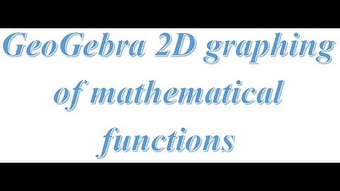 Geogebra graphing
