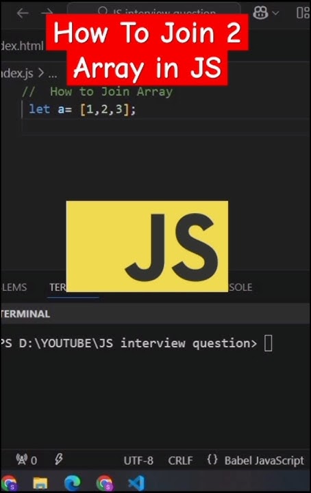 How To Join Two Array in JavaScript | javascript interview question # ...