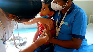 advik vaccination day|| 3 injection|| don't know how He react || really scared time.||