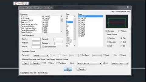 Steel2K AutoCAD Plugin: Adding Steel Shape in Plan View