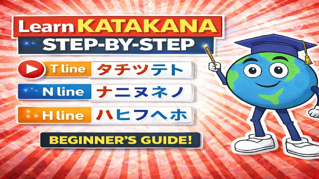 Learn Katakana T, N & H Lines  Beginner Japanese