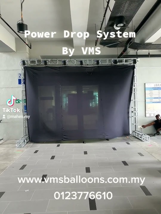 Gimmick Launching kabuki curtain drop system rental by VMS 0123776610 / 0380518185