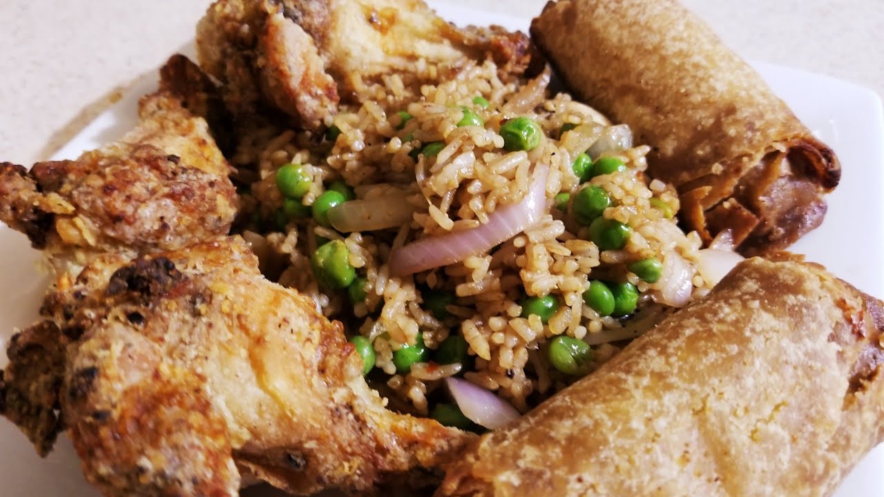 Ninja Foodi Fried Rice Chicken Wings & Egg Rolls Kentucky Kernel YouTube