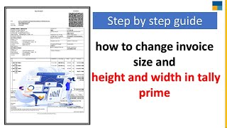 how to change invoice size in tally prime or Height and width in Tally Prime #Tally #TallyPrime