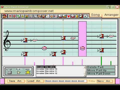 Invader Zim theme on Mario Paint Composer