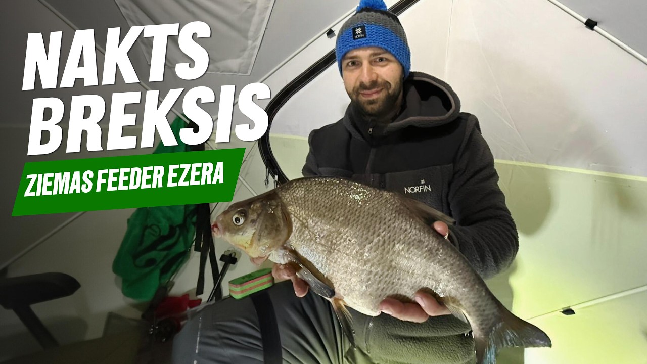 Kā ķert LIELUS brekšus no ledus naktī ar ziemas fīderi un pludiņu? 🤨