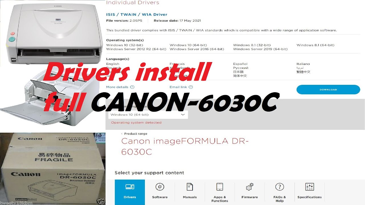 Canon Image Formula DR-6030C Scanner Driver Installation