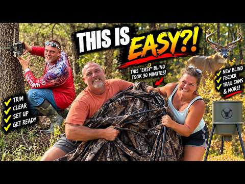 This “EASY” Hunting Blind Took 30 MINUTES! 😂 | Whitetail Hunting Lease Prep