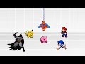 Battle royale  mario vs sonic vs kirby vs batman vs spiderman vs pikachu