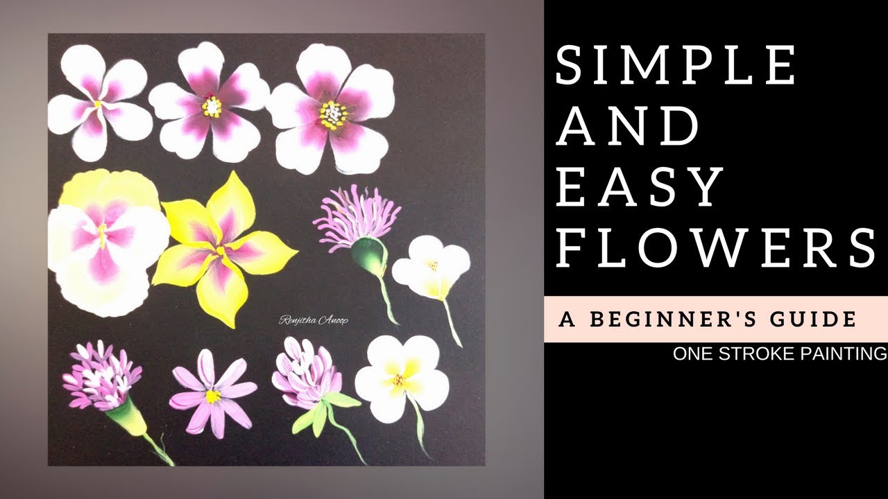 Quick and easy flowers   Acrylic painting for beginners  Diy  step by step