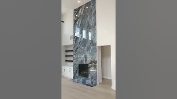 Modern Large-Format Porcelain Fireplace