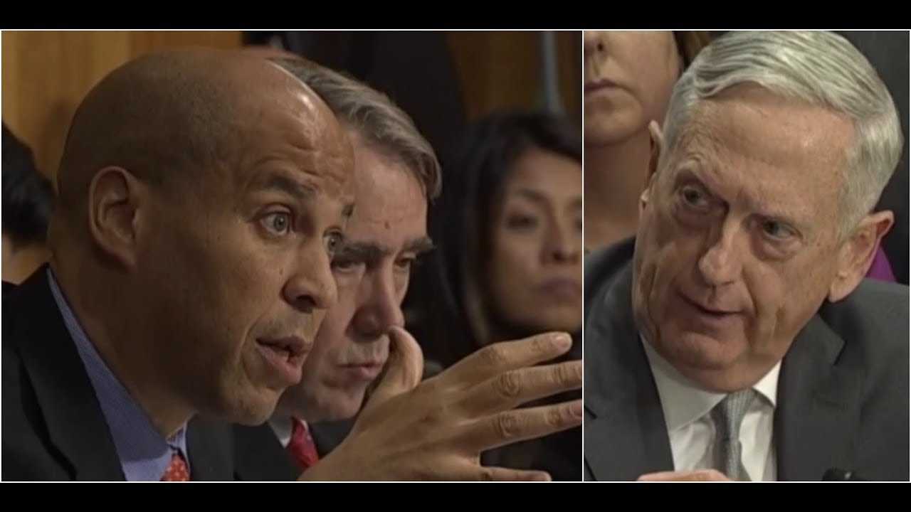 Senator Booker has HEATED Debate with Secretary Mattis over authorization of military force by POTUS pentagon mektubu
