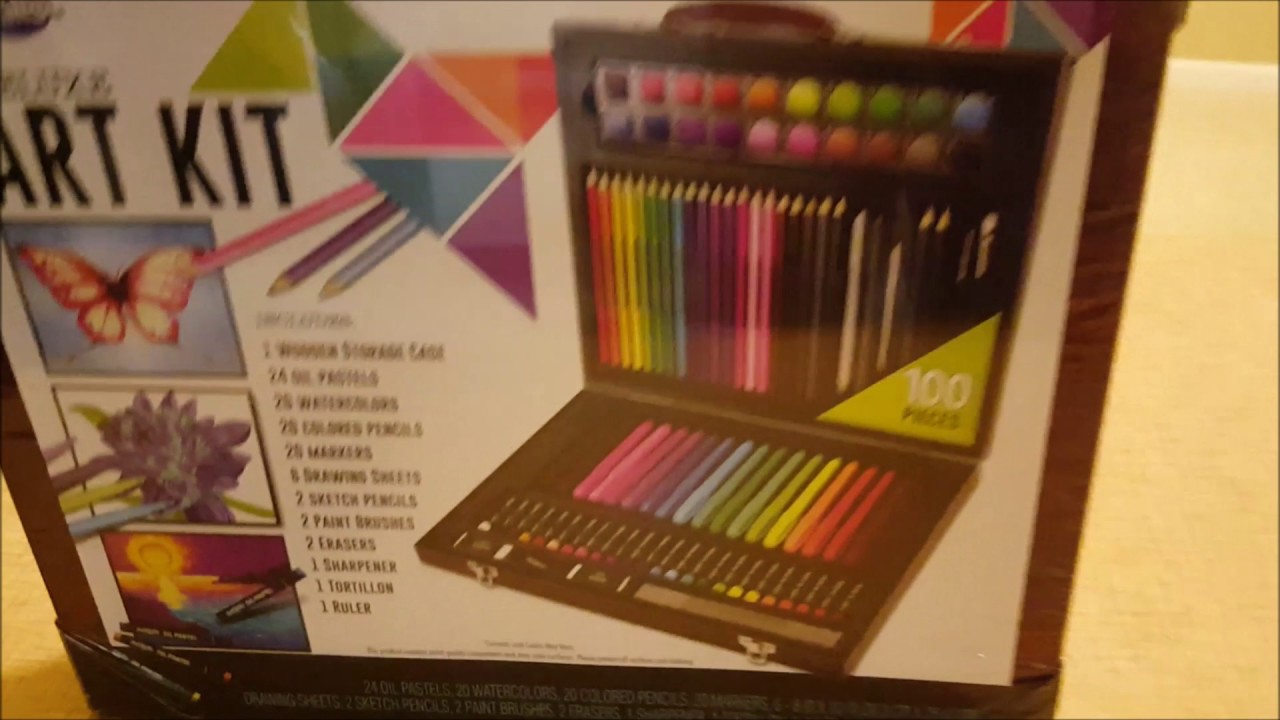 Artskills 100 Piece Deluxe Art Set with Wooden Case YouTube