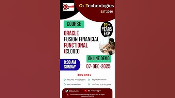 Oracle Fusion Cloud Financials Functional Course Demo #o3technologies #job#oriented#program#