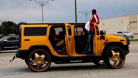 WhipAddict: SLAMMIN! H2 Hummer on Gold 32s, Super Sound System! 32 Door Speakers!