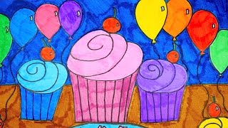 How To Draw Cartoon Cupcakes | Easy For Kids