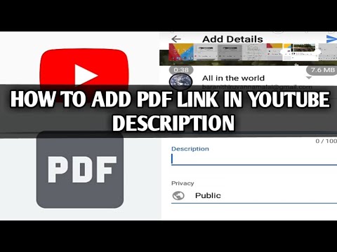 How To Add Pdf Link In Youtube Description Tamil Youtube