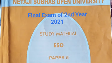 Netaji Subhash Open University, ESO 5, 100% Correct Answer.