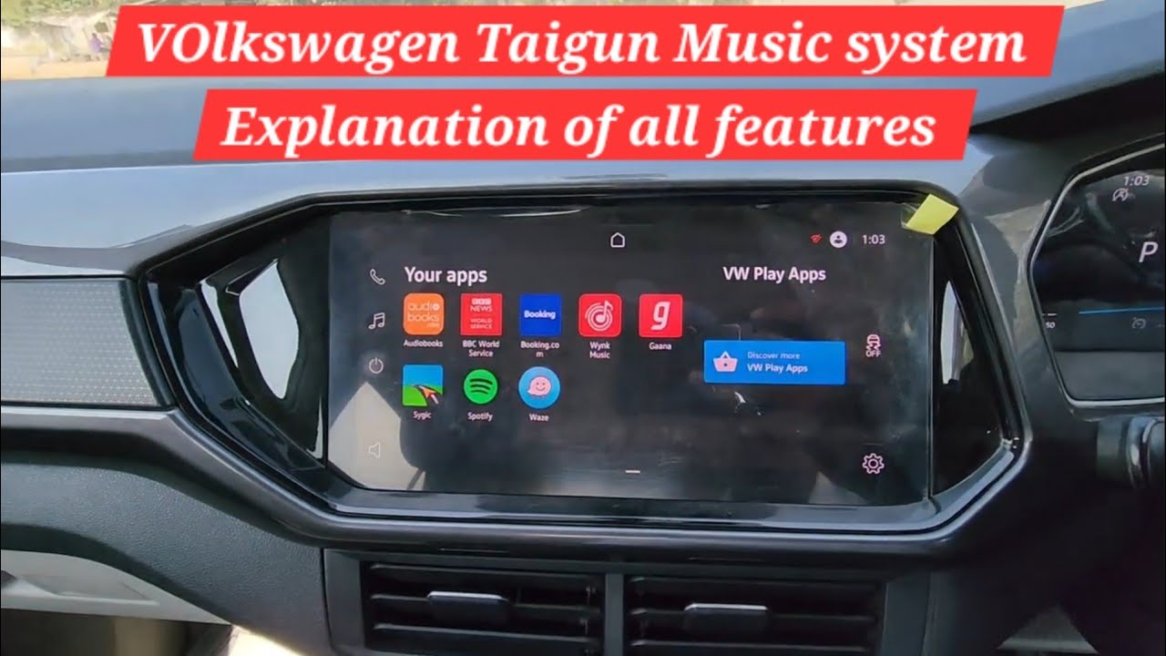 Volkswagen Taigun 1.0 Topline plus Music system/infotainment system all features exploring explained