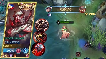 THIS BASIC BUILD CAN EASILY 1V5 ANY HERO! MANIAC! | YU ZHONG BATTLE SPELL - MLBB