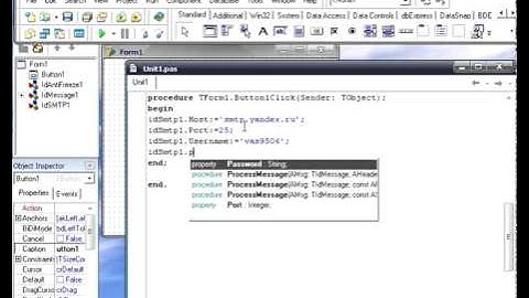 Delphi скрытая отправка письма