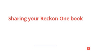 Sharing your Reckon One book