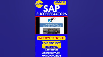 SAP SuccessFactors Employee Central Training Video 14 5th Nov 2024 #sapsuccessfactorstraining